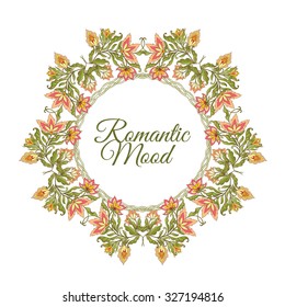 Vintage Flowers Design Vector Element with Text Place for invitations and cards