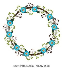 vintage flowers frame decoration