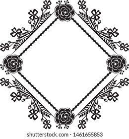 Vintage flowers frame, shape of the wreath, for wedding invitations and birthday cards. Vector