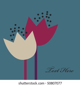 Vintage flowers greeting card