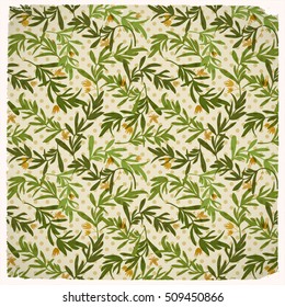 Vintage flowers and leaves seamless pattern vector illustration