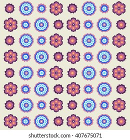 vintage  flowers pattern in retro colors 