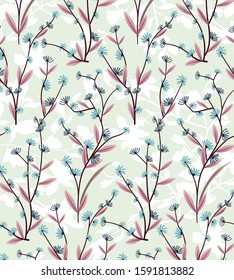 Vintage flowers pattern. Simple floral background for fabric, wrapping and scrapbook.