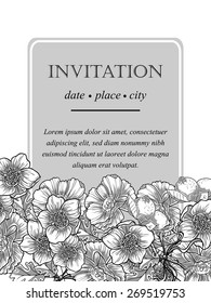 Vintage flowers. Romantic botanical invitation. Greeting card with floral background.