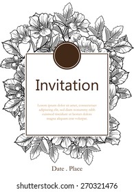 Vintage flowers. Romantic botanical invitation. Greeting card with floral background. Vintage flowers. Romantic botanical invitation. Greeting card with floral background.
