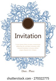 Vintage flowers. Romantic botanical invitation. Greeting card with floral background. Vintage flowers. Romantic botanical invitation. Greeting card with floral background.