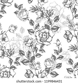 Vintage flowers roses. Seamless pattern. Vector Illustration for phone case, fabrics, textiles, interior design, cover, paper, gift packaging.