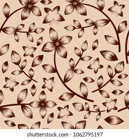 vintage flowers seamless pattern