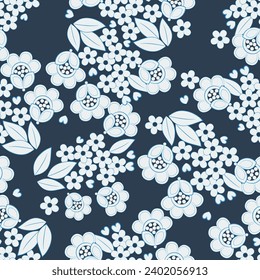 vintage flowers seamless pattern. Ethnic floral vector background