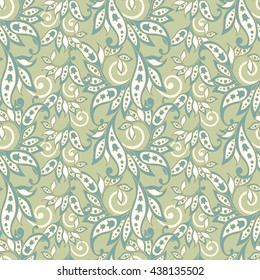 vintage flowers seamless pattern. Ethnic floral vector background