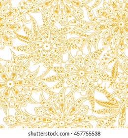 vintage flowers seamless pattern. Ethnic floral vector background