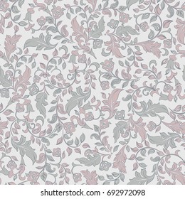 vintage flowers seamless pattern. Floral vector background