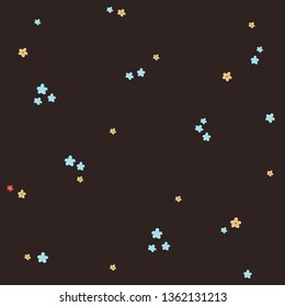 Vintage flowers seamless pattern, vector illustration