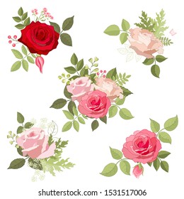 Decorative Vintage Rose Bud Vector Set Stock Vector (Royalty Free ...