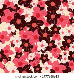 A lot of vintage flowers vector seamless repeat