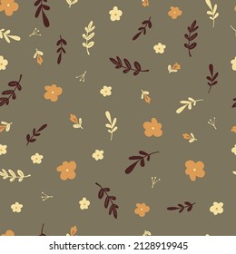 Vintage flowers vector seamless repeat pattern.