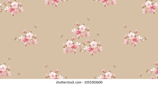 Vintage flowery pattern. Seamless floral background for wrapping, textile, wallpaper. Vector flourish texture. 