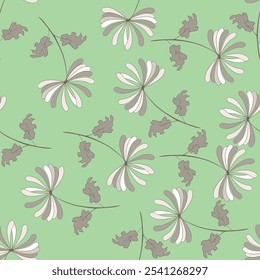 Vintage flowery pattern. Seamless floral background for wrapping, textile, wallpaper