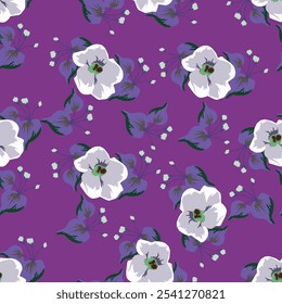 Vintage flowery pattern. Seamless floral background for wrapping, textile, wallpaper