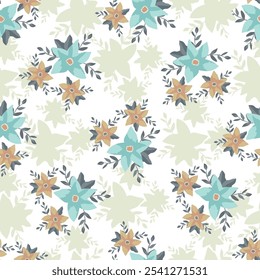 Vintage flowery pattern. Seamless floral background for wrapping, textile, wallpaper