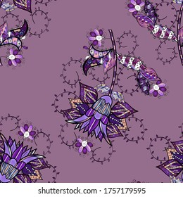 Patrón vintage de flores. Diseño suave de algodón. Textura de espuma vectorial. Fondo floral sin soldadura para envoltura, textil, papel tapiz. Baldosa suave.