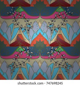Vintage flowery pattern. Soft cotton design. Soft tile. Seamless floral background for wrapping, textile, wallpaper. Vector frourish texture.
