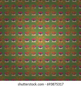 Vintage flowery pattern. Soft tile. Seamless floral background for wrapping, textile, wallpaper. Soft cotton design. Vector flourish texture.