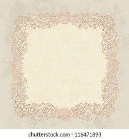 Vintage foliage frame grunge