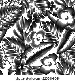 patrón vintage sin foco en el fondo de la luz. plantas tropicales florales y hojas de fondo sin fisuras. Fondo floral. Patrón exótico sin foco con plantas tropicales. Papel de pared exótico. otoño
