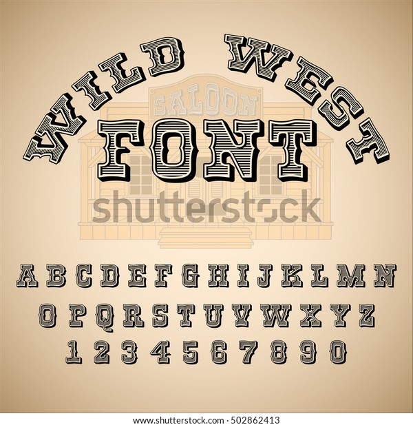 Vintage Font Abc Alphabet Western Style Stock Vector (Royalty Free ...