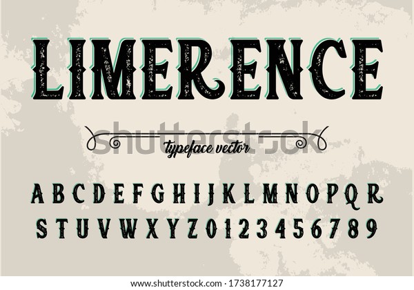 vintage font, alphabet grunge background\
style label design, black and gray style\
background