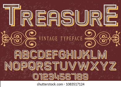 vintage font alphabet handcrafted vector treasure