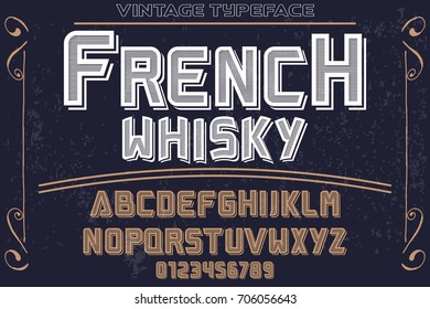 vintage font alphabet handcrafted vector named french whiskey