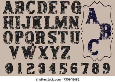 vintage font alphabet handcrafted vector named abc