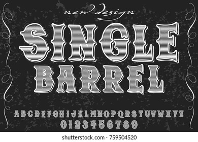 vintage font alphabet handcrafted vector named single barrel