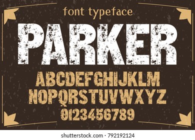 vintage font alphabet handcrafted vector named parker