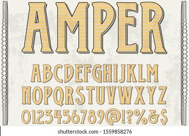 vintage Font alphabet lettering Grunge font typeface vector named vintage Vector illustration vintage amper
