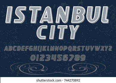 vintage font alphabet old style vector named istanbul city