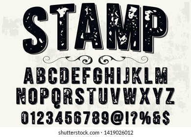 vintage Font alphabet Script Typeface handcrafted handwritten vector label design old style.Shadow Effect.vintage Hand Drawn.Retro Typography.Vector