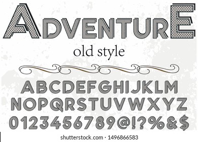 vintage Font alphabet Script Typeface handcrafted handwritten vector label design old style.Shadow Effect.vintage Hand Drawn.Retro Typography.Vector Illustration. 
