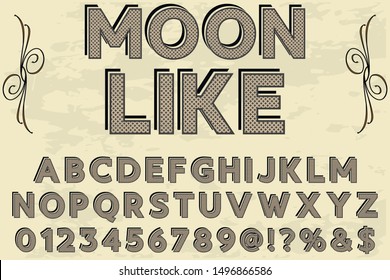 vintage Font alphabet Script Typeface handcrafted handwritten vector label design old style.Shadow Effect.vintage Hand Drawn.Retro Typography.Vector Illustration. 