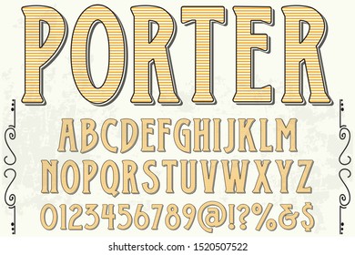 vintage Font alphabet Script Typeface handcrafted handwritten vector label design old style.Shadow Effect.vintage