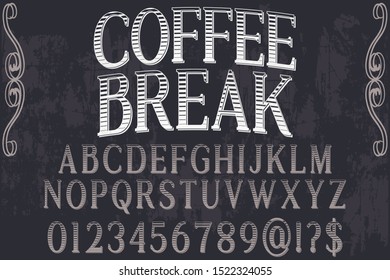 vintage Font alphabet Script Typeface handcrafted handwritten vector label design old style.Shadow Effect.vintage Hand Drawn.Retro Typography.Vector Illustration. 