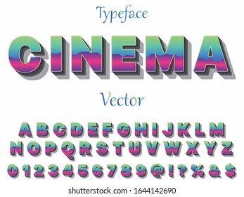 Vintage Font alphabet Schrift Schrift Schriftzeichen handgefertigt handgeschriebene Vektorillustration Etikett altmodisch.Shadow Effect.vintage