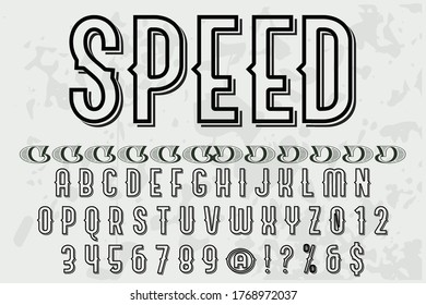 vintage font, alphabet typeface vector, alphabet lettering white style background