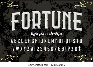 vintage font, classic lettering, black and white style background, typeface vector design