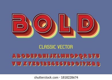 vintage font, classic lettering, typeface vector design, blue style background