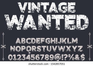 vintage font classic topography font alphabet typeface vector old style handcrafted named vintage wanted