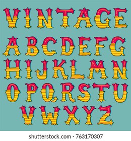 vintage font collection,cartoon font