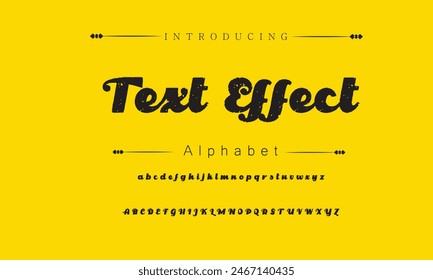 Conjunto de letras mayúsculas y números del alfabeto de texto de Antiguas Font Design